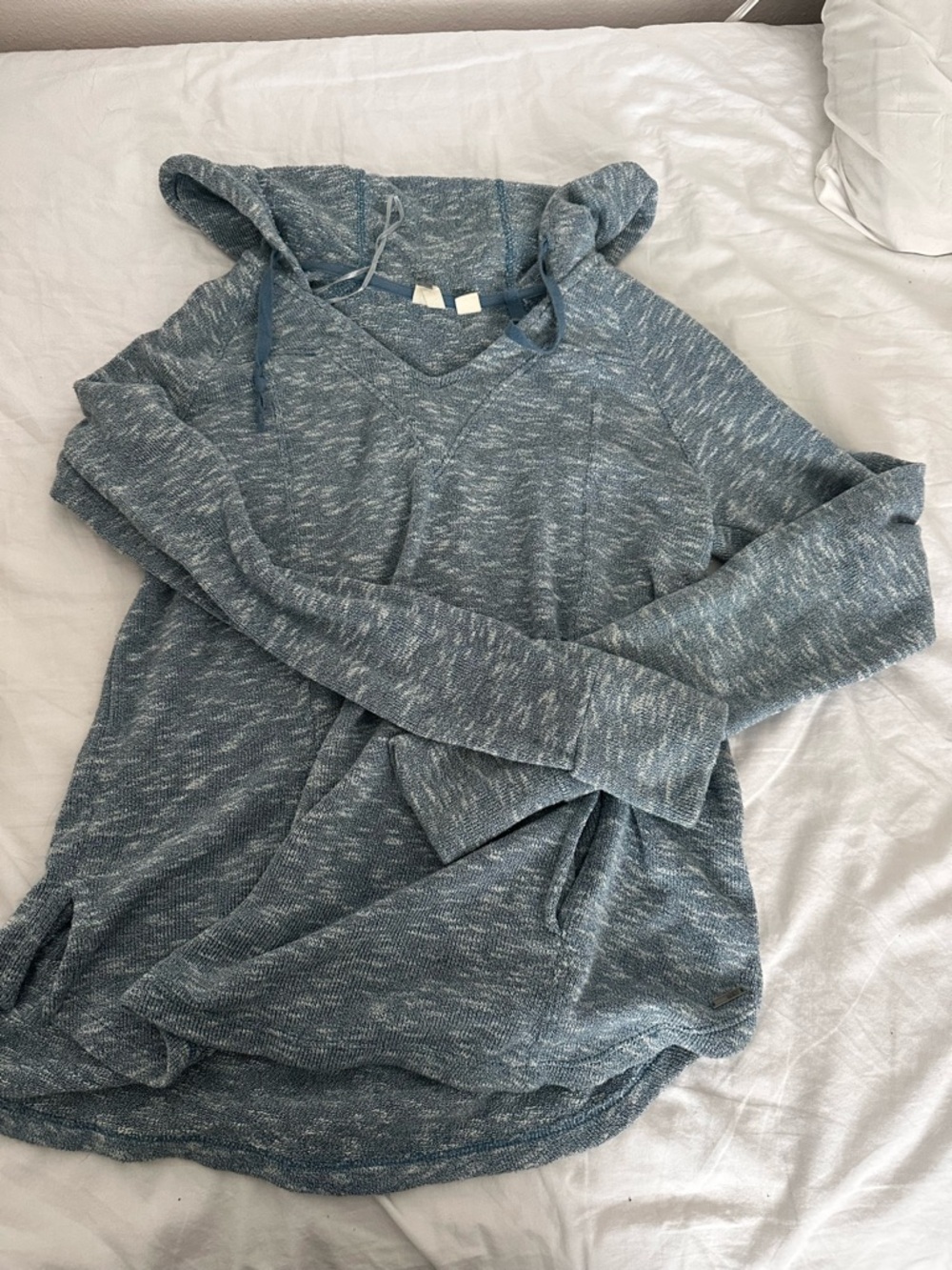 Roxy Heathered Slate Blue Hooded Sweater